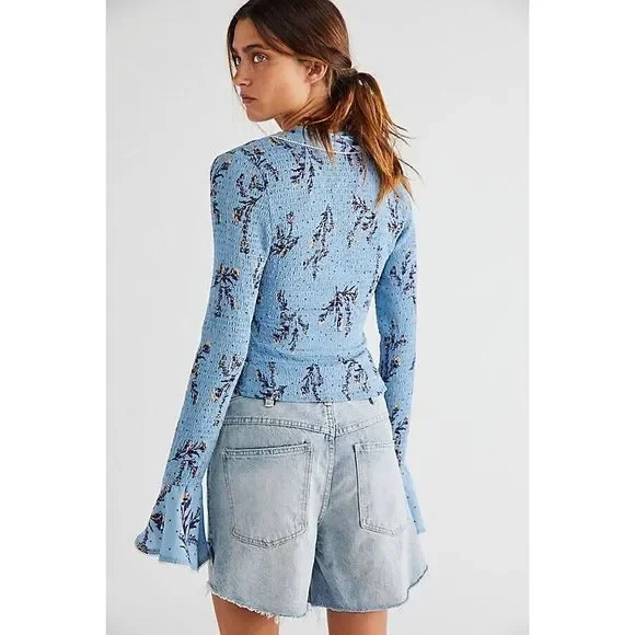 Free People Amelia Printed Blouse  Size Xs. A38 - Picture 3 of 6